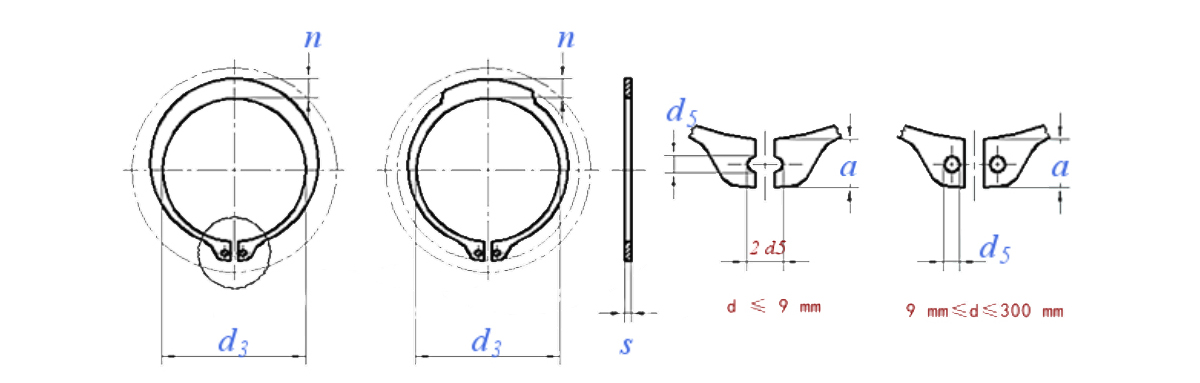 DIN471 Shafts Retaining Rings Black Spring Steel 65Mn External Circlip (1)